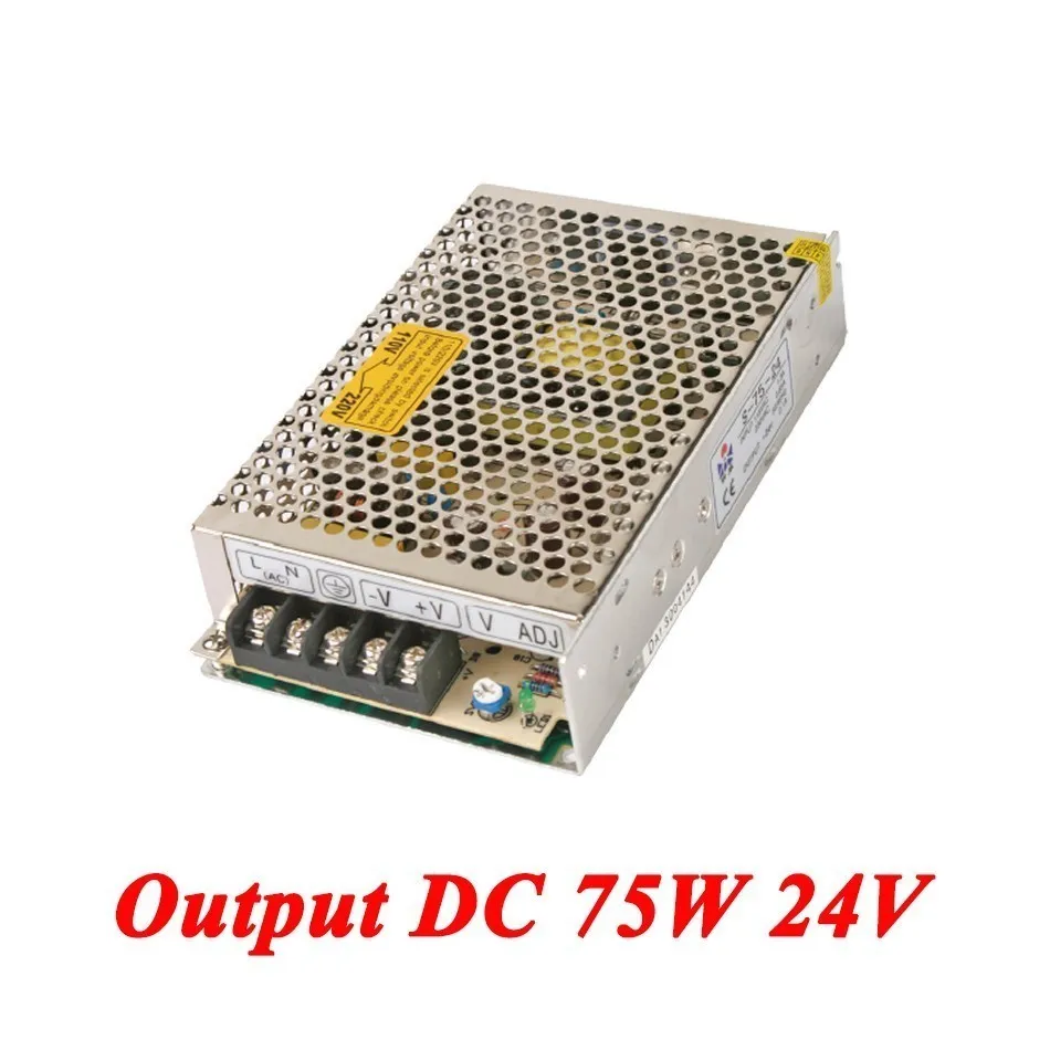 

S-75-24 75W 24v 3A Single Output smps switching power supply for Led Strip,AC110V/220V Transformer to DC 24V,led driver SMPS