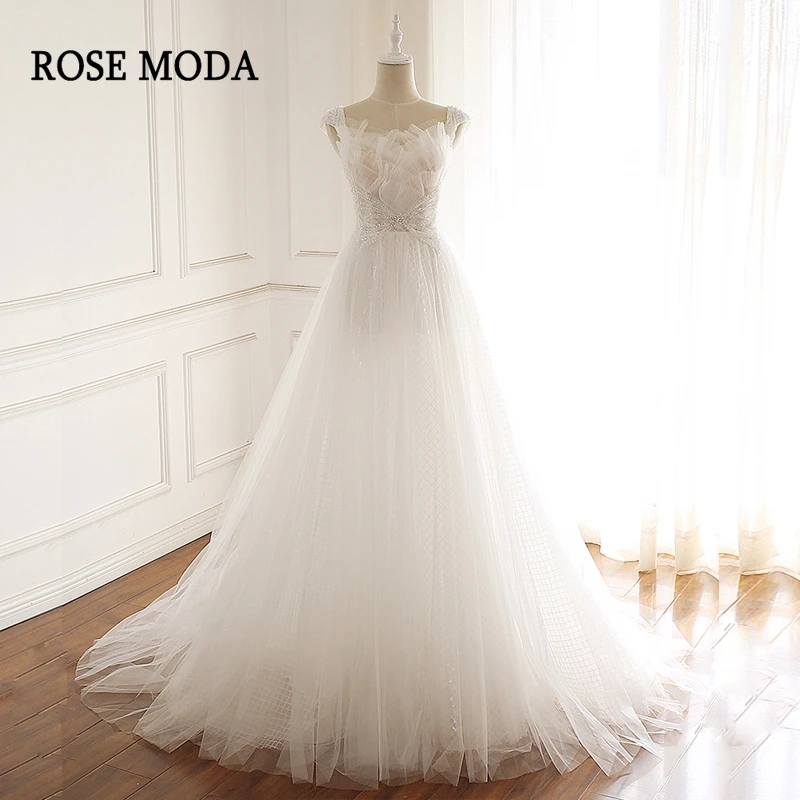 Потрясающее Свадебное Платье бохо Rose Moda Пляжное свадебное платье с v образным