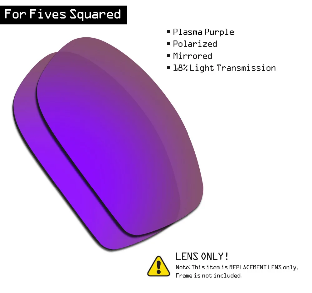 SmartVLT Polarized Sunglasses Replacement Lenses for Oakley Fives Squared - Plasma Purple