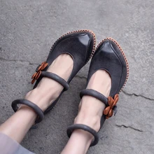 Artmu/Женская обувь; обувь mary jane из воловьей кожи ручной работы; обувь из натуральной кожи в винтажном стиле; повседневная женская обувь на плоской подошве с застежкой; SAPATO; Винтажная обувь