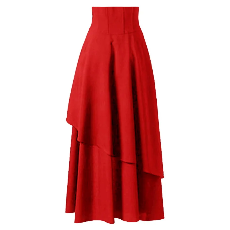 Laamei весенний женский Готический стимпанк костюм винтажная одежда плиссированная юбка в стиле бурлеск Ретро Винтаж Высокая талия длинные макси юбки