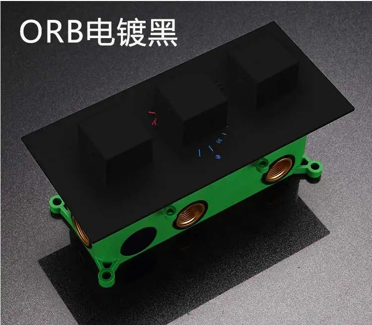 美国佐伸淋浴花洒套装全铜瀑布沐浴花洒黑色恒温花洒暗装嵌入墙式-淘宝网_08