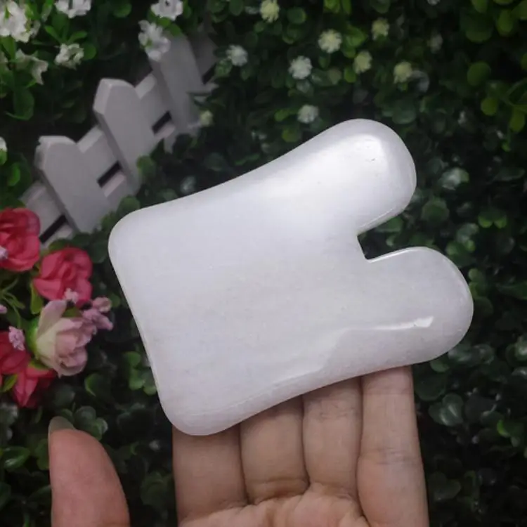 

Natural White Onxy Beauty Plate Scrapping Type Body Meridian Scraping Shayu Old Coins Shave Facial Point Care Tool Health