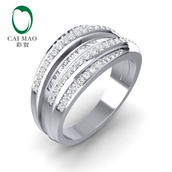 

Caimao Pave Setting 14K White Gold 0.7ct Natural Diamond Wedding Band Ring