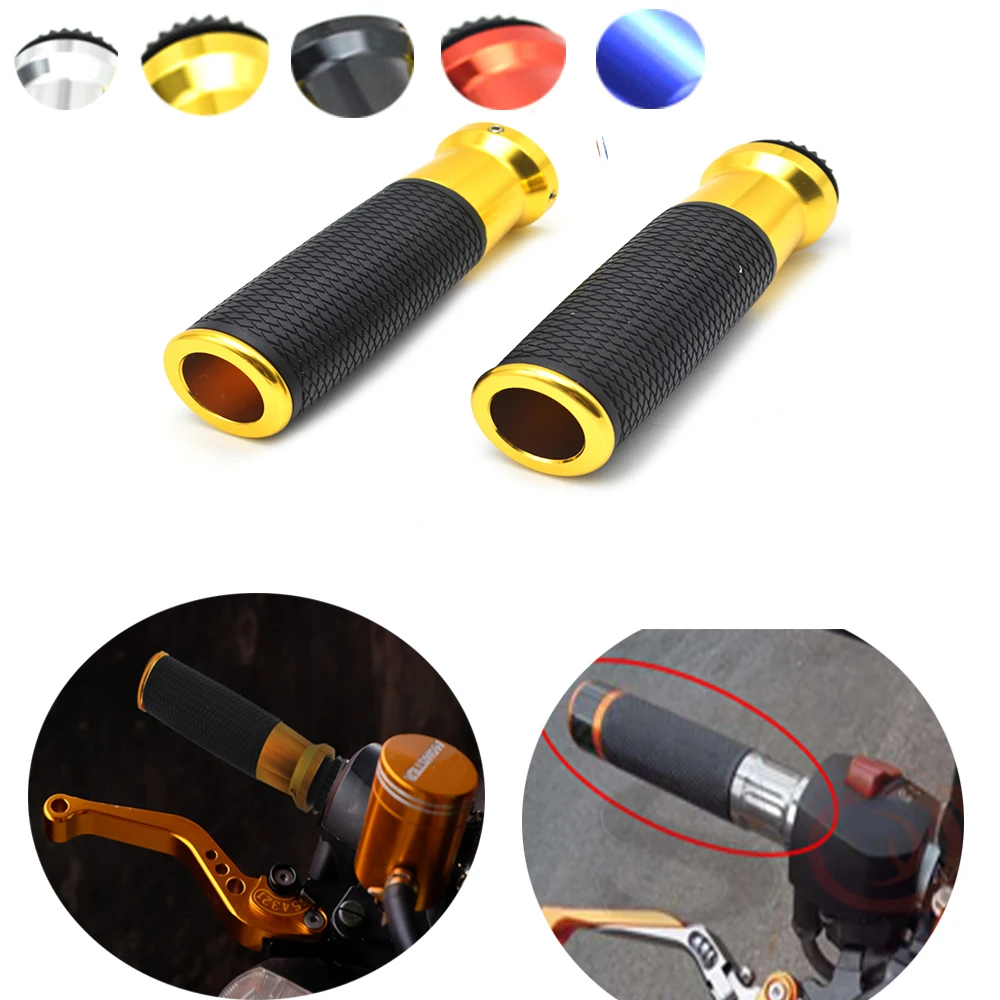 for Universal 22mm 7 8 motorbike scooter CNC handlebar Motorcycle Rubber Handle Bar Hand Grips For