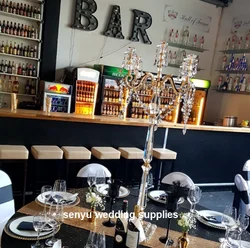 5pcs)New tall H70cm/100cm crystal acrylic candle holders crystal candelabras for weddings senyu0299