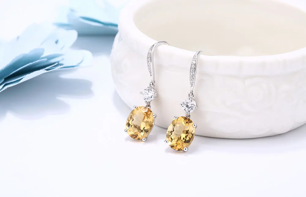silver citrine earrings CAE01836SD-1 (2)