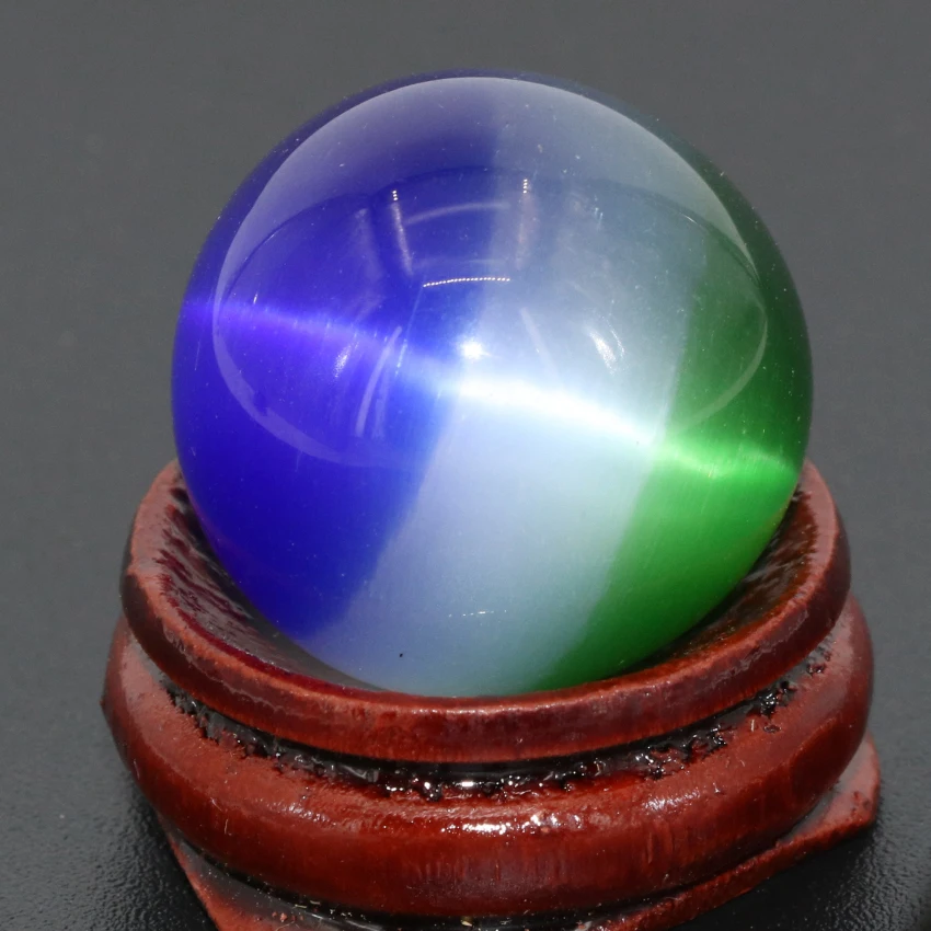 

10 colors hot sale 2pcs Mexico opal sphere crystal ball 25mm cat eyes stone jasper decorate accessories free shipping B2886