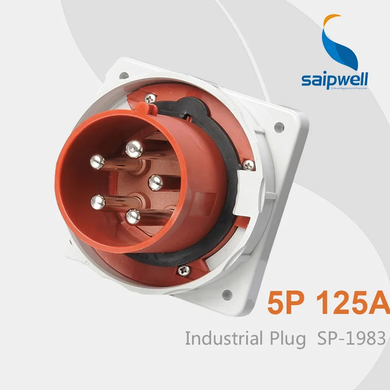 

Saipwell IP67 5 pin Plug 125 amp Industrial Plug Electrical Plug Waterproof SP-1983 High Quality