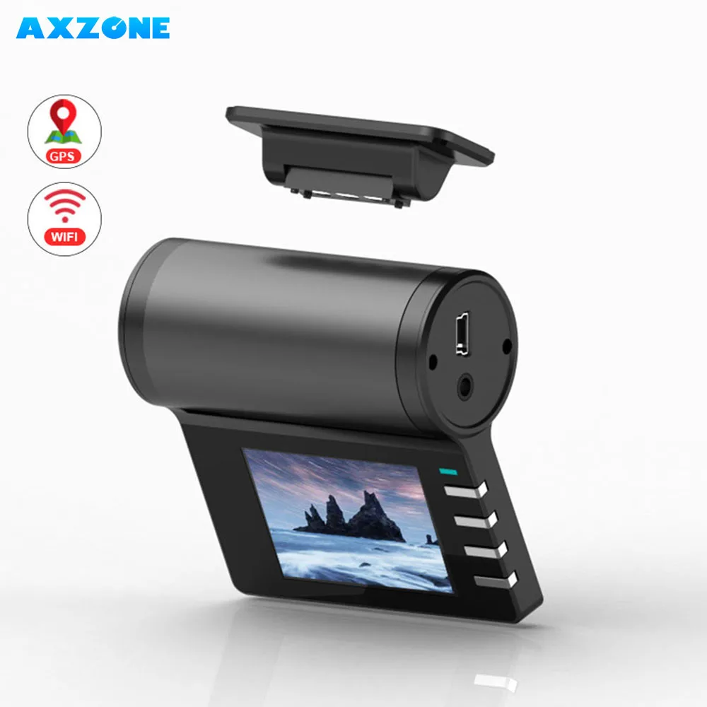 AXZONE Dash Cam GPS WIFI 1080FHD Night Vision Dash Cam Wifi Car Camera Auto Recorder G-sensor magnet Holder 24H Parking Monitor