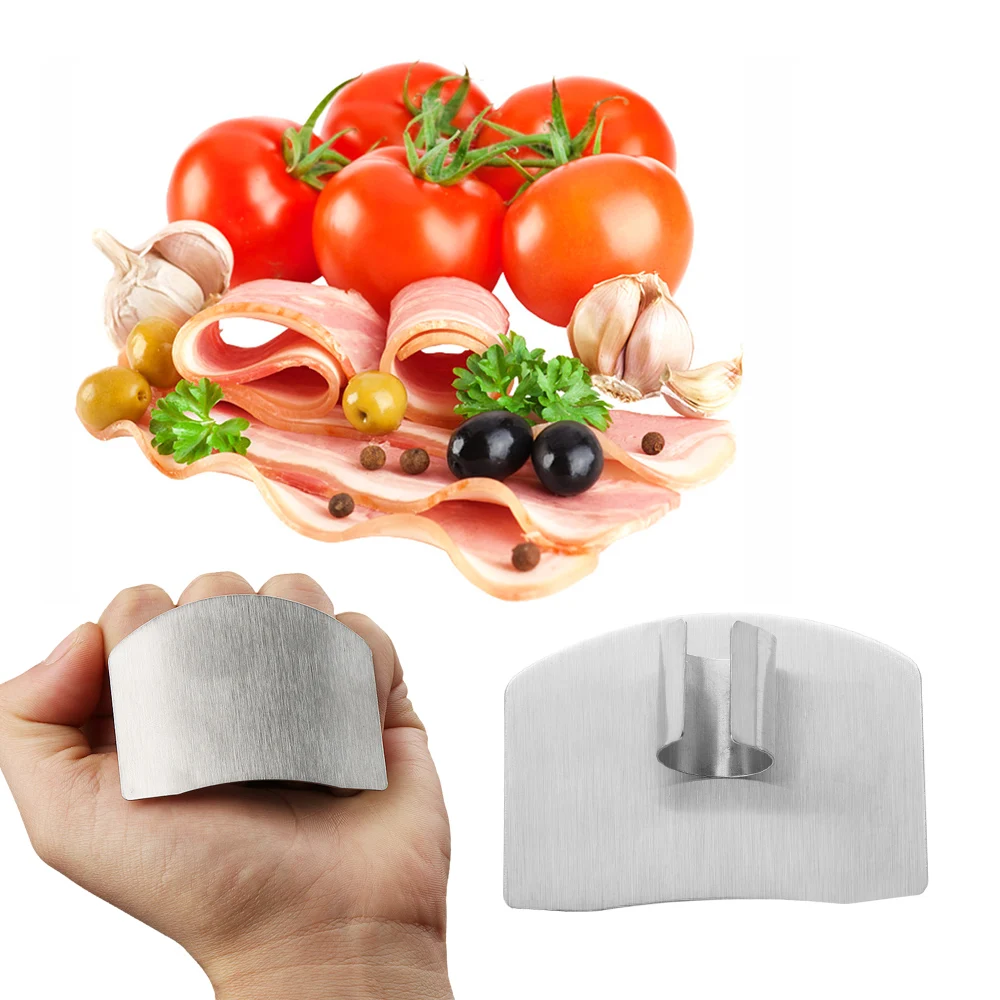 4pcs Kitchen Finger Hand Protector Guard Stainless Steel Chop Slice Shield Cook