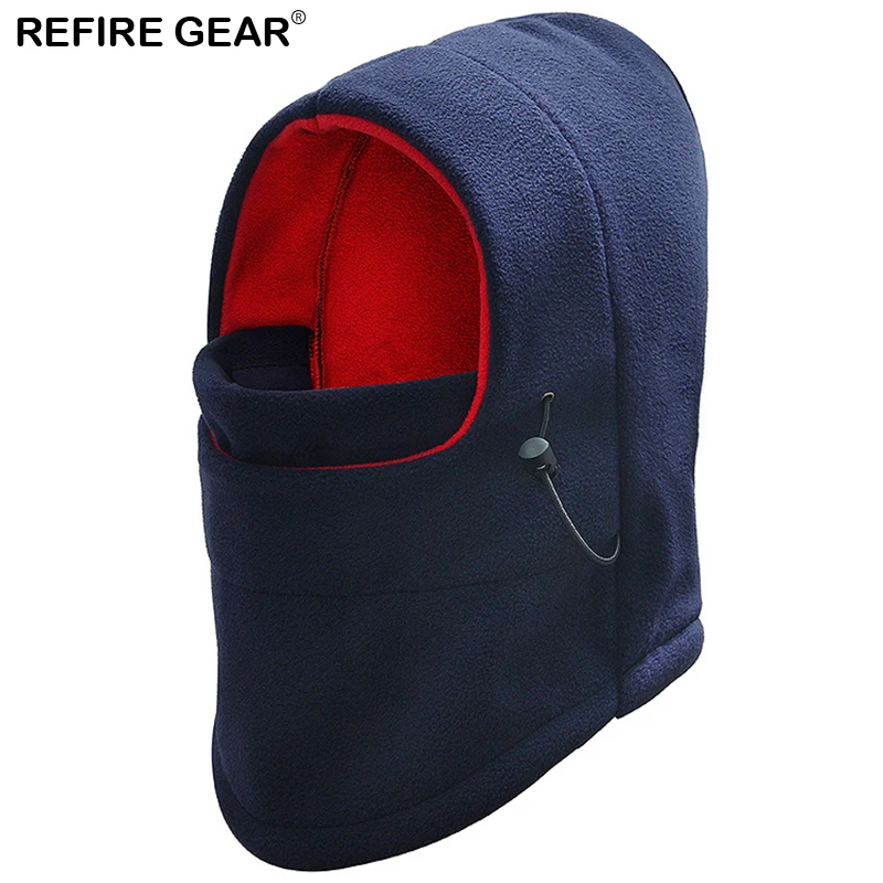 Мужская лыжная шапка Refire Gear Зимняя Теплая Бархатная ветрозащитная с капюшоном