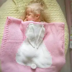 Хорошее качество дети кролик Вязание Детская кровать бампер новорожденных мягкие постельные принадлежности Стёганое одеяло играть