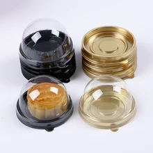 100 шт = 50 наборов прозрачная пластиковая коробка для торта, Купола, коробки для кексов, контейнер, свадебные коробки, поставки