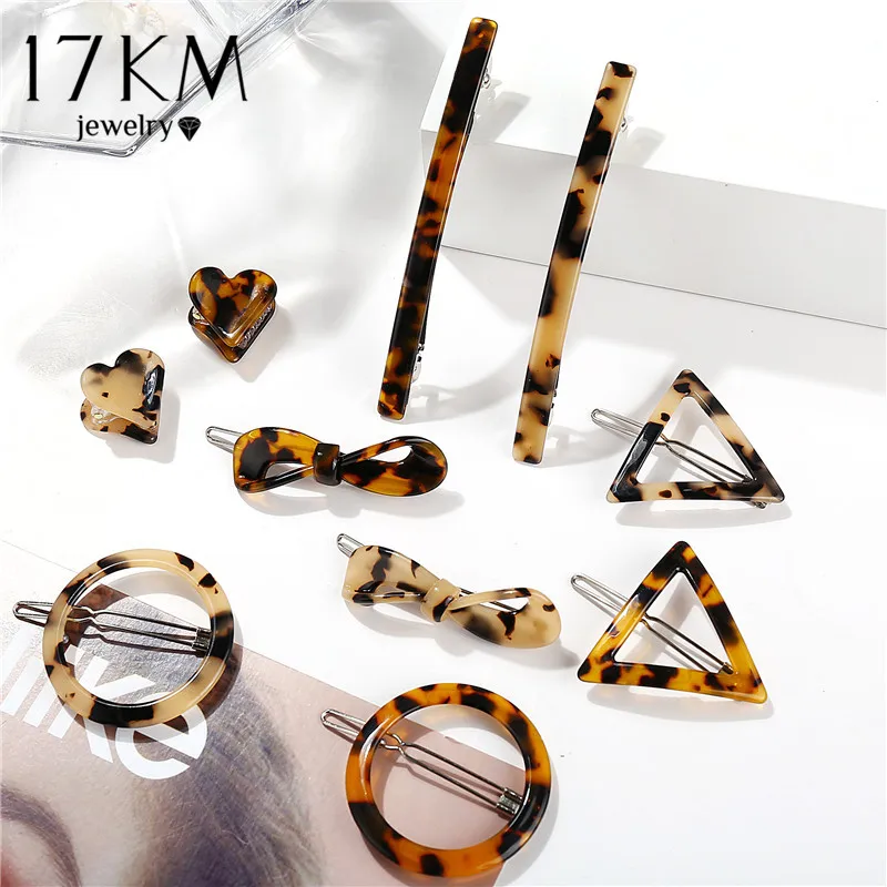 

17KM 1 PC Fashion Acrylic Hairpin 2019 For Women Girl Vintage Round Heart Infinite Hair Clips Hairwear Bridal New Hair Jewelry