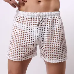 Пикантные открытые шорты из мембраны Для мужчин; короткие штаны Для Мужчин's Рубашки домашние Мужская Мода Стиль дышащие шорты