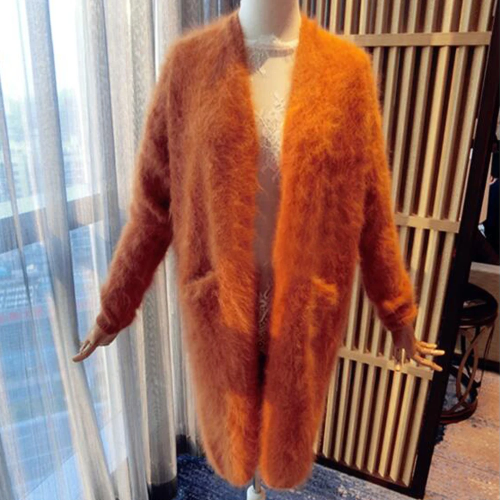 2019 New Arrivals Genuine Good Quality Soft Mink Cashmere Sweaters Real Cardigans for women free shipping TBSR325 |