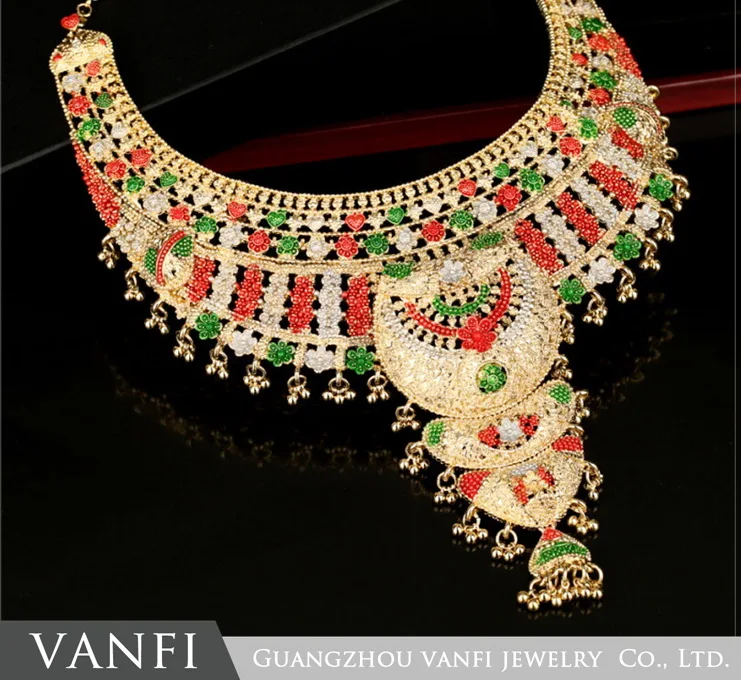 

African Big Jewelry Sets Women Jewelry Necklace Best Quality Costume Bridal High Quality Fashion Jewery Set Gold Color Jewelry