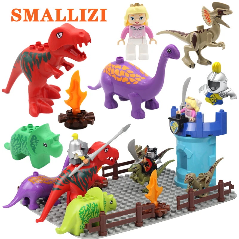 

Large Particle Model Building Blocks Dinosaur Princess Knight Castle Big Bricks set Creative DIY Action Figure Toys For Children