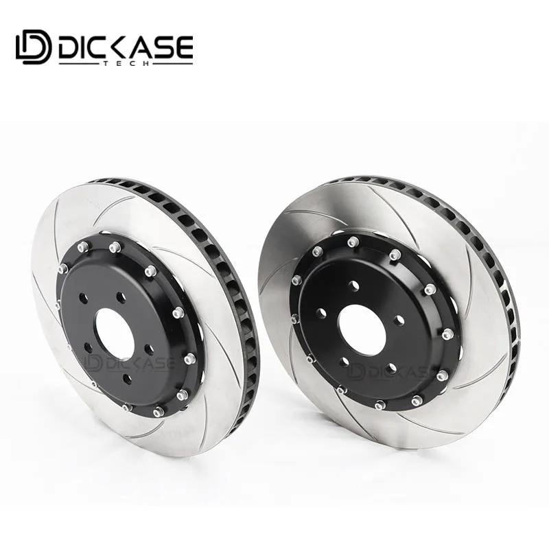 high performance slotted brake disc two piece