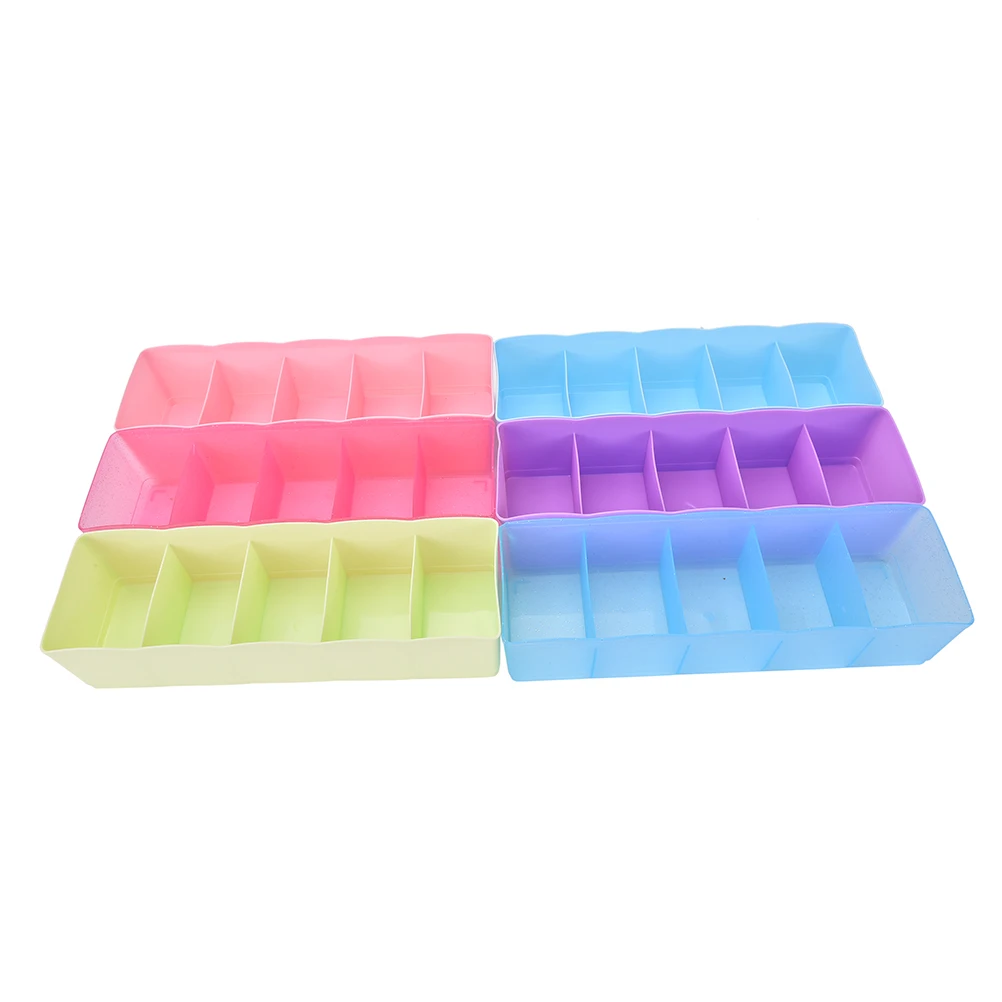 Heißer Verkauf Kleidung Veranstalter Fünf Grid-Storage-Box Unterwäsche Socken Bh Krawatten Organizer Multi-funktion Desktop Schublade Lagerung Box