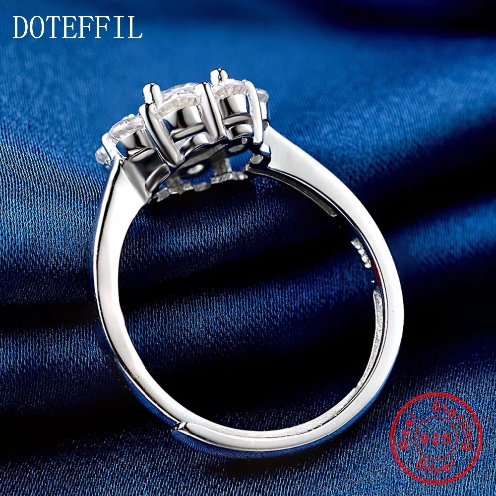 Женское кольцо из серебра 100% пробы с подвеской в виде Розы|women silver rings|zircon ringsilver ring
