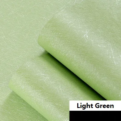 Водостойкие виниловые самоклеющиеся обои для украшения дома с клеем наклейки для спальни гостиной Фоновые наклейки на стену - Цвет: Silk Green