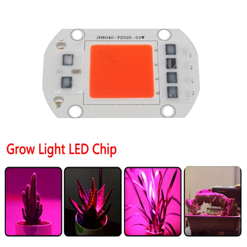

Led Grow Light Chip ac220V 110V grow led full spectrum Lamp COB LED High Power LED Chip 20W 30W 50W with Smart IC LED 380-840nm