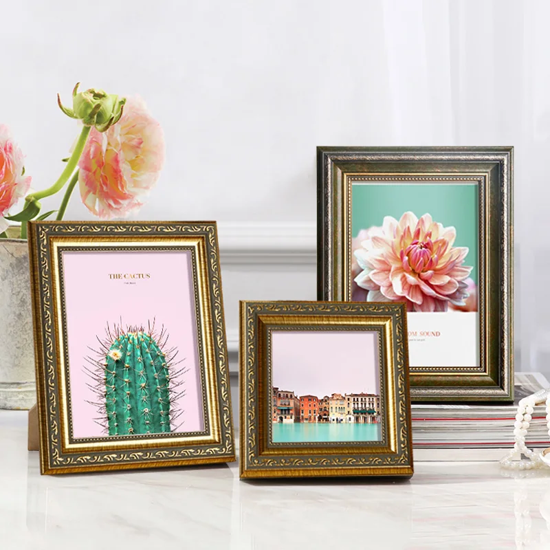 

2018 Bronze Vintage Style Photo Frame For Table And Wall 1 Pcs Quality Picture Frame Bedroom Livingroom Frame Wall Free Shipping