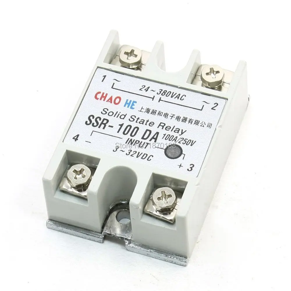 

Ssr-100da kontrol suhu AC 24 V - 380 V Output Relay Solid state, 100A SSR100DA