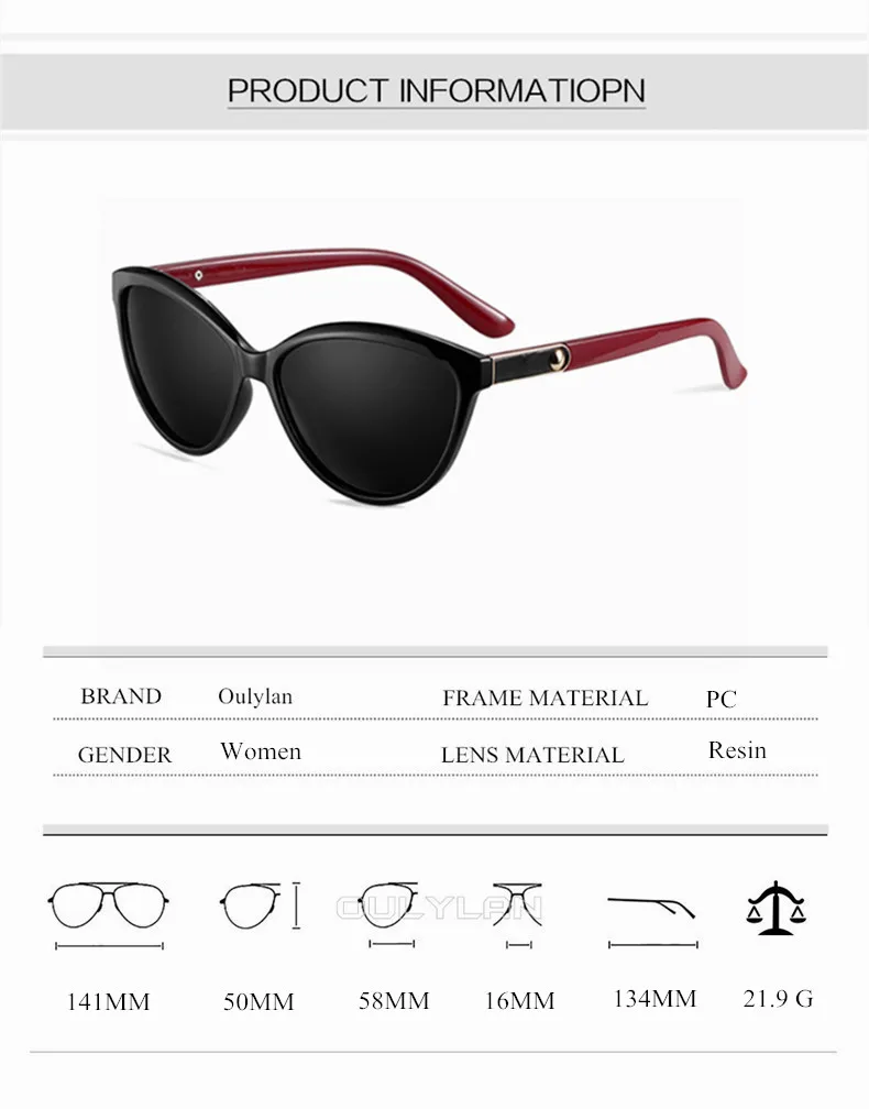 Oulylan, фирменный дизайн, кошачий глаз, женские солнцезащитные очки, поляризационные, женские солнцезащитные очки, Ретро стиль, очки