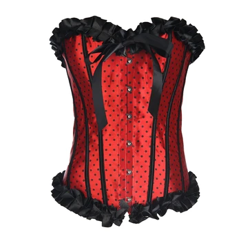 

Bows Ruffles Small Dots Satin Corset S-XXL