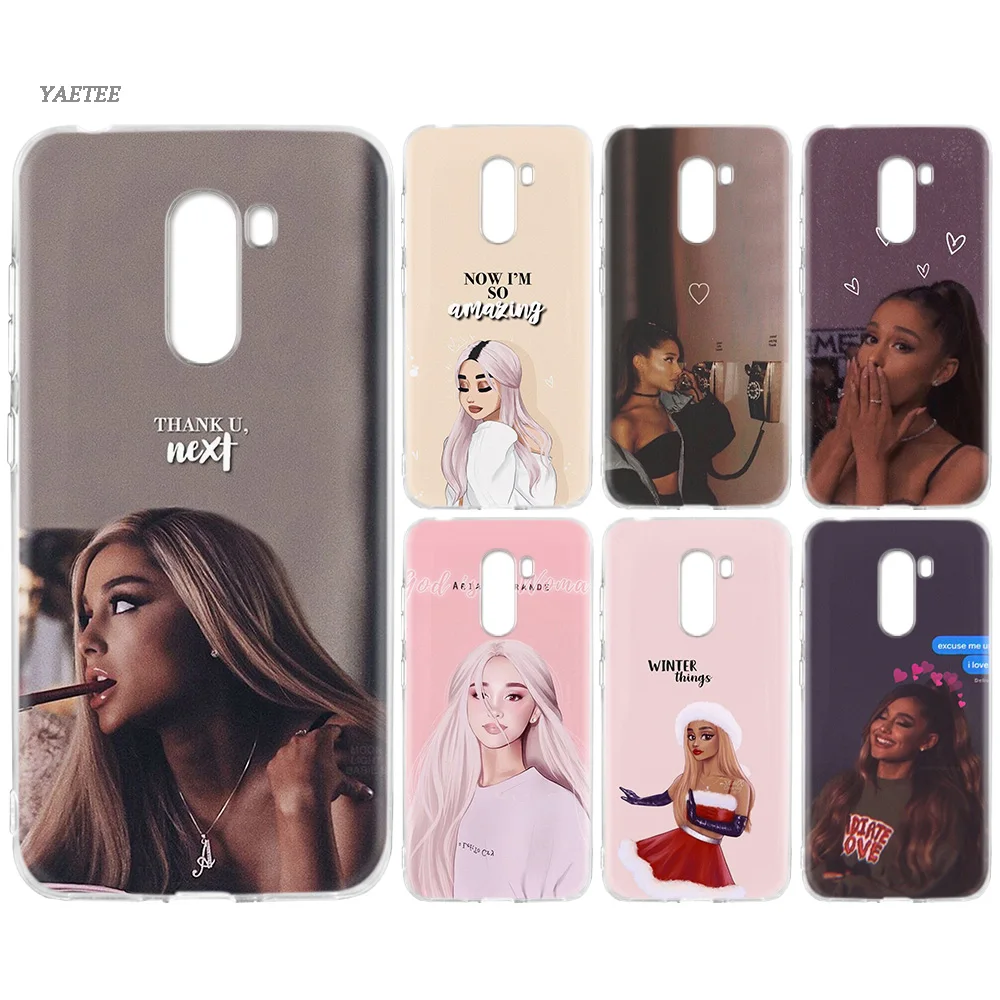 

Print Silicone Back Case For Xiaomi Pocophone F1 Mi 8 lite Play Redmi 5 Plus Note 7 6 Pro 5A 4 4X Cover Ariana Grande