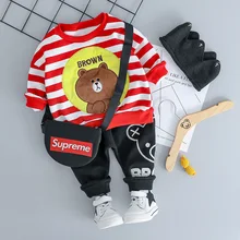 Комплект зимней одежды для малышей, От 1 до 3 лет с длинными рукавами, повседневные топы для мальчиков+ вельветовые штаны, 2 предмета, плотные теплые костюмы, одежда для детей