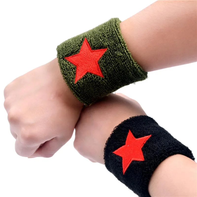 Новая мода Одежда Аксессуары Красная звезда хлопок теплые руки протектор Sweatband унисекс защита для запястья теплые руки LB