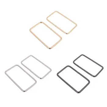

Fashion 1 Pair Women Metal Rectangle Shaped Handle Replacement For Purse Beach Bag Handbag DIY Craft Making Bag Accessories