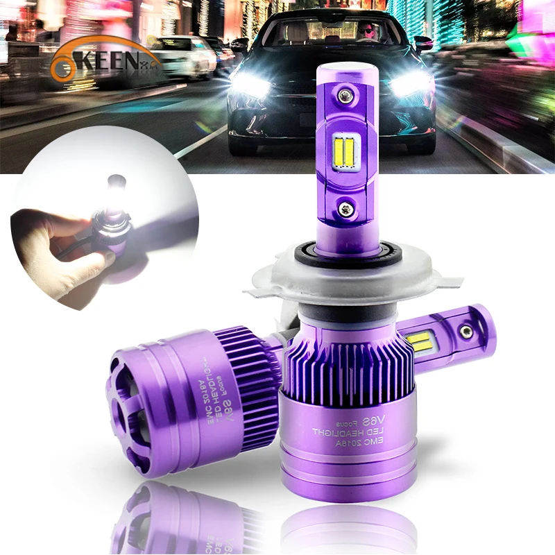 

OKEEN 2pcs V6S plus Car Led Headlight Bulb H4 H7 H11 H8 9006 HB4 H1 H3 HB3 CSP LED Headlamps 90W 9600LM 6500K Car Headlight 12V