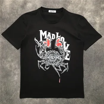 

New Novelty 2019 Men mad love sword Heart T Shirts T-Shirt Hip Hop Skateboard Street Cotton T-Shirts Tee Top kenye S-XXL #K67
