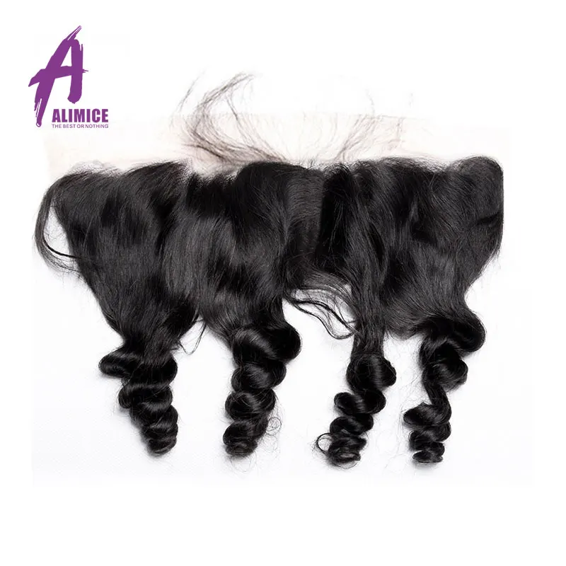 ALIMICE Malaysian Loose Wave Lace Frontal 13X4 Ear To Ear Pre Plucked Lace Frontal Closure Non Remy Human Hair Closure 10-24Inch (14)