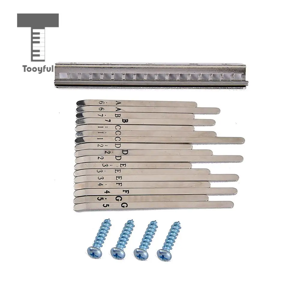 Tooyful Exquisite 1 Pack Stainless Steel Keys Kits Hardware for 17 Keys Thumb Piano Kalimba Replacement Parts DIY