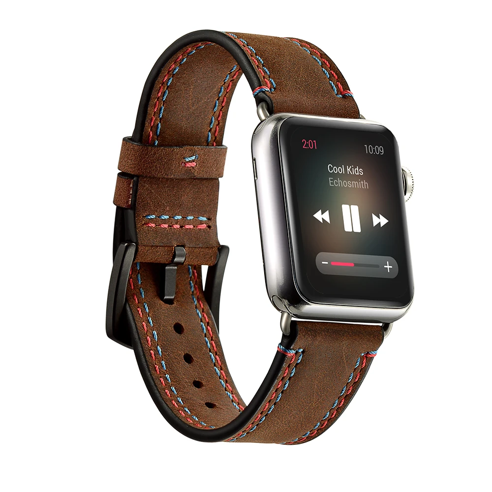 Кожаный ремешок для наручных часов Apple Watch серии 1/2/3/4 браслет ремешок для наручных часов iWatch, 44 мм 40 мм, 42 мм, 38 мм, ремешок для часов