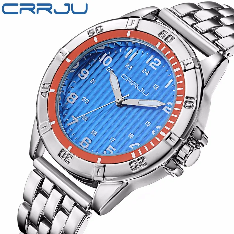 CRRJU High Quality Men Quartz Watch Luxury Brand Men's Watches