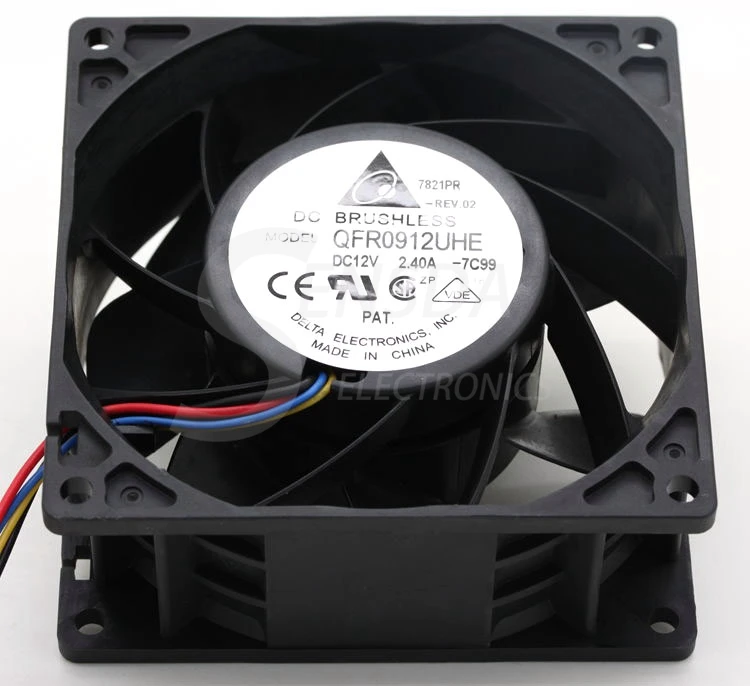 Для delta 9 см QFR0912UHE 9238 90 мм AC/DC 12v 2.40A 4-контактный pwm инвертор сервер осевой кулер охлаждения вентилятор Высокая скорость