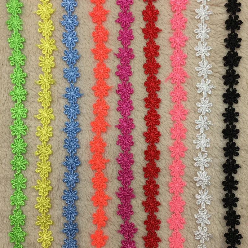 30Yards 1.2CM Rainbow Color Lace Trims Lace Embroidery Dress Applique