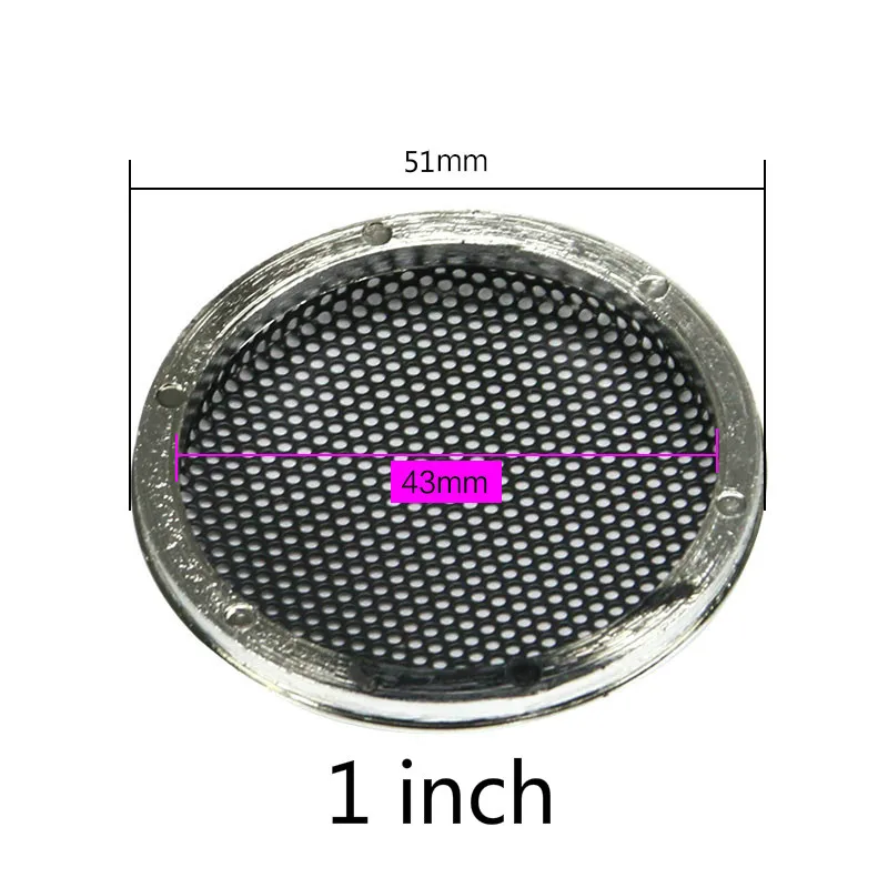 GHXAMP 2PCS 1 inch 2 inch 6.5 Speaker Grill Mesh Enclosure Car Loudspeaker Protective Cover Tweeter Net Silver Spray Black