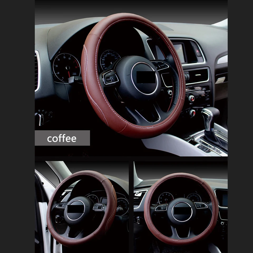38 см автомобильный Стайлинг из натуральной кожи чехол на руль для Ford Focus 2 3 1 Fiesta Mondeo Kuba Ecosport Mini Cooper R56 R50 R53