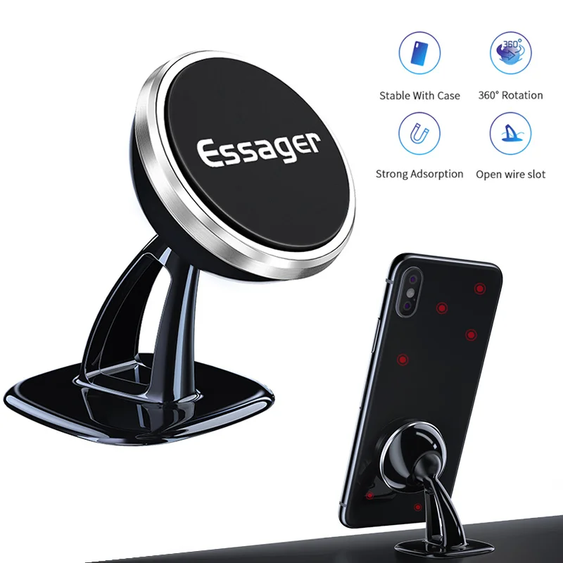 Магнитный автомобильный держатель Essager для iPhone XS Samsung магнитный телефона в