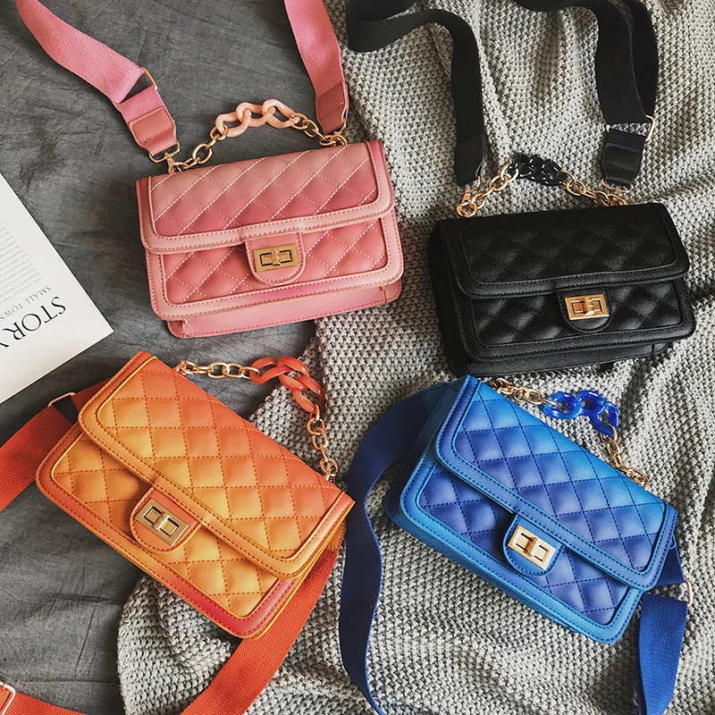 

2019 New Designer Flap Bag Women Shoulder Bag Diamond lattice Handbag Female Crossbody Messenger Bag Vintage Grain