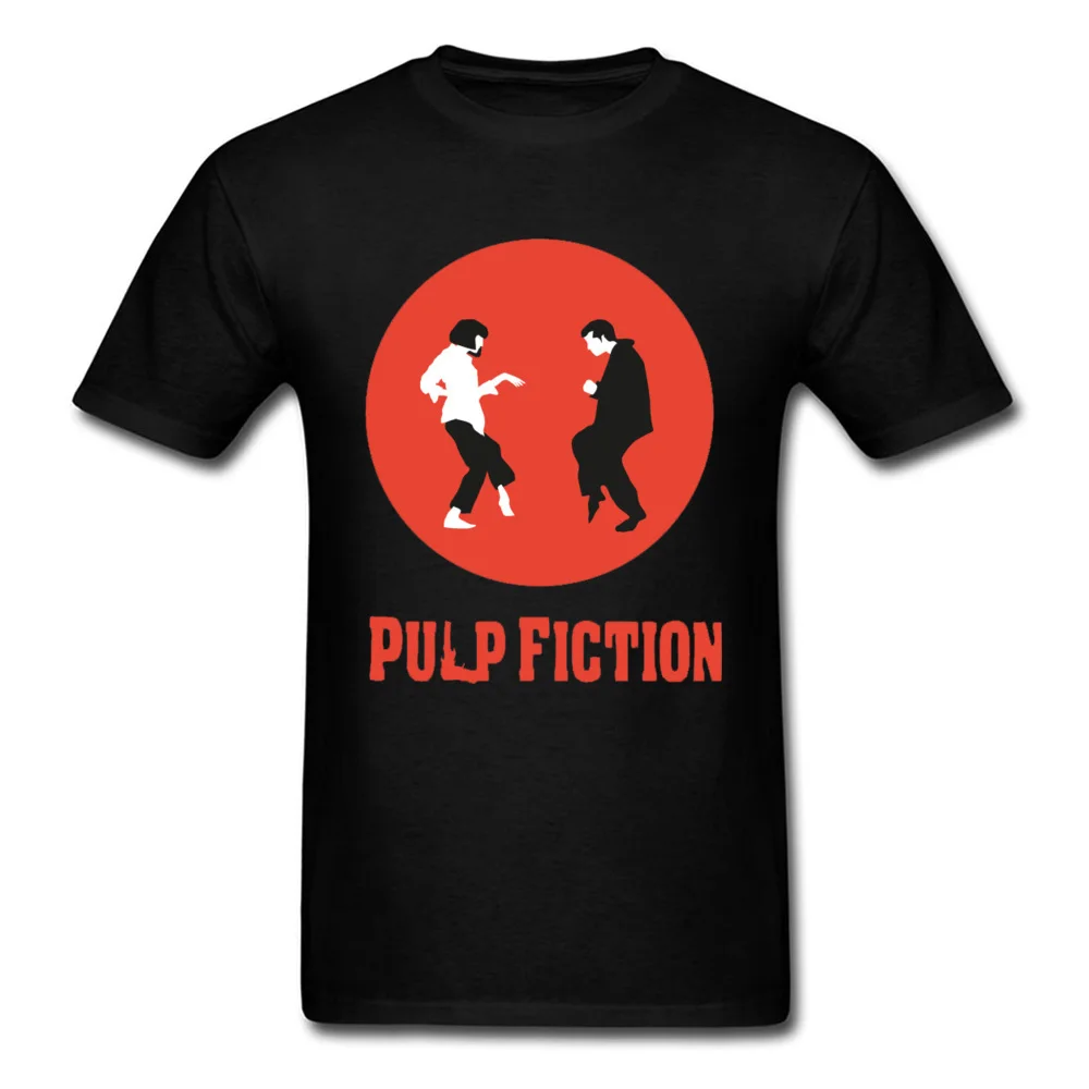 Printed On Pulp-Fiction190618 Short Sleeve Summer/Autumn Tops Shirt Fashion Crew Neck 100% Cotton Tshirts Young T Shirts Pulp-Fiction190618 black