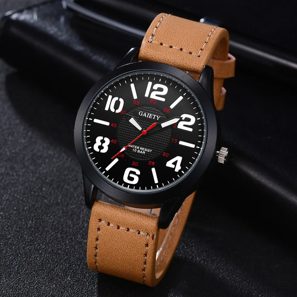 Мужские кварцевые часы Gaiety Reloj Hombre 2019 с модным рисунком мужские наручные кожаным